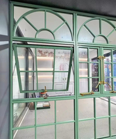 Ventanas Francesas Arqueadas con Rejilla, Modernas, Metálicas, Abatibles, de Vidrio Templado
