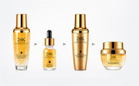 Ensemble Cosmétiques Coréens OEM Luxe Éclaircissant Anti-âge avec Or 24K, Soin Peau Bio Marque Privée