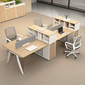 Venta al por mayor de escritorio de madera ergonómico contemporáneo Durable MDF escritorio de la computadora y sillas para la estación de trabajo de oficina moderna - Product Image 4