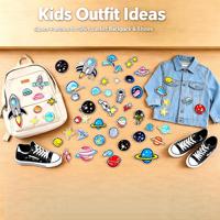Espace Lot de 23 écussons thermocollants brodés pour vêtements d'enfants, chapeaux, sacs, chaussettes, usage quotidien, bricolage, activité commerciale, décoration