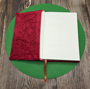 Housse de protection pour livre en velours rouge, tissu extensible durable fait à la main, lavable, réutilisable, pour carnet, <span class=keywords><strong>Bible</strong></span>, journal, planificateur - Product Image 2