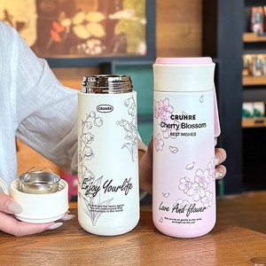 Cruhre Insulated <b>Water</b> <b>Bottle</b> 500Ml Tea <b>Infuser</b> Portable Thermos For Women Outdoor Use - Product Image 1