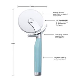 Set di taglierina per <span class=keywords><strong>Pizza</strong></span> con rete in acciaio completamente più carino, la tua cucina nera fornisce un'affettatrice a forma di bicicletta, - Product Image 3