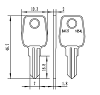 Ébauche de clé en fer à coupe facile pour serrurier, tête ronde BAI27, pour machine à tailler les clés, duplication de serrures de porte