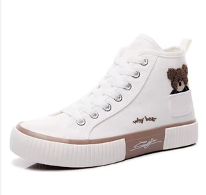 Chaussures tendance pour femmes, style classique, respirantes, avec poche, en toile blanche, à bout haut - Product Image 5