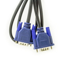Câble VGA 1,5 m 3+5, petite tête bleue, conducteur en acier plaqué cuivre, avec emballage individuel pour connexion d'écran d'ordinateur