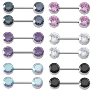 Anillos de Pezón de Acero Inoxidable Gaby, Impermeables, Geométricos, Modernos, con Rosca Interna, para Piercing Corporal en el Pecho - Product Image 1