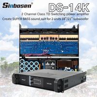Amplificateur de puissance audio professionnel Sinbosen DS-14K, système sonore 2 canaux 2400 Watts, classe TD