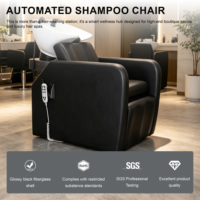 Fauteuil de lavage électrique de luxe professionnel pour salon, avec télécommande et réglage motorisé du repose-jambes et du dossier