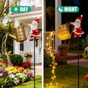 Luce Decorativa Natalizia a LED a Forma di Babbo Natale con Annaffiatoio, Alimentata a Corrente, da Esterno, Classificazione IP65, per Prato e Giardino (Colorata) - Product Image 3