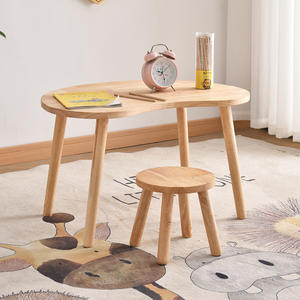 Scrivanie di studio per bambini in legno massello educazione precoce scrivanie in legno tavoli da pranzo per asili e tavole rotonde e scrivanie - Product Image 1