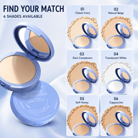 Poudre compacte pressée à double contrôle du sébum, résistante à l'eau et à la transpiration, fini soyeux, pour fixer et retoucher le maquillage, prix de gros, en stock