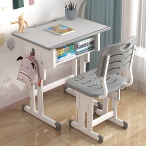 Ensembles d'étude pour enfants de haute qualité, multicolores au choix, bureaux et chaises pour étudiants, tables et chaises réglables en hauteur - Product Image 4