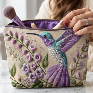 2026 Custom Printed Embroidered Vintage Canvas Zipper Cosmetic Bag Waterproof Travel <b>Make</b> <b>up</b> Organizer <b>Pouch</b> Bag for Women - Product Image 1