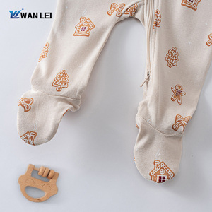 Pyjamas pour bébé personnalisés avec logo OEM, vêtements de nuit tricotés à manches longues, combinaison douce pour nourrissons, fabricant en gros de barboteuses - Product Image 4