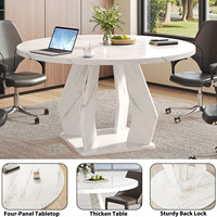 Table à manger ronde moderne 4 places, plateau en bois massif, pieds en bois, vente en gros, mobilier commercial pour restaurant, hôtel, maison