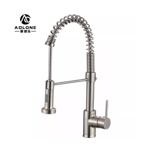 Pulverizador extraíble montado en cubierta de una sola manija de estilo comercial Grifo de fregadero de cocina de acero inoxidable 304 con resorte resistente - Product Image 4