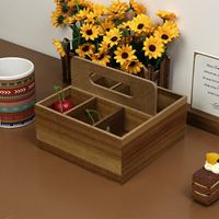Hölzerne Schreibtisch-Aufbewahrungsbox mit Lasergravur-Logo Mehrteiliger Holz-Schreibtisch-Organizer