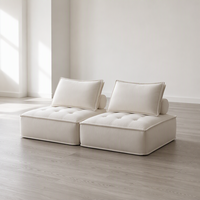 Canapé modulaire sectionnel Kebao Boloni, style nordique moderne, tissu en microfibre beige, meubles de salon, garantie 1 an