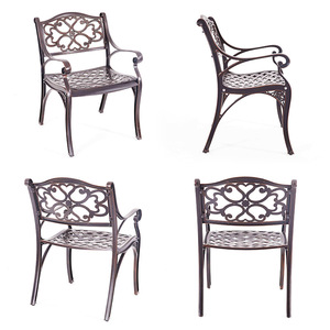 European Style <b>Aluminum</b> Outdoor Chair Set For Courtyard Garden Patio Waterproof Rust Resistant - Product Image 1