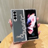 Étui de téléphone pliable en silicone de luxe avec design miroir électro-plaqué et sangle de téléphone style bling pour Samsung Galaxy Z Fold 3 4 5 6