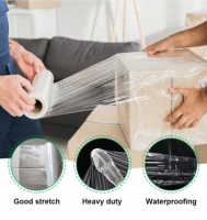 Lldpe Film d'emballage extensible transparent Rouleau d'emballage en plastique translucide PE étanche à l'humidité pour la logistique douce et l'utilisation de la viande