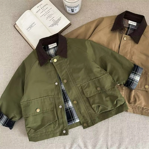 <span class=keywords><strong>Veste</strong></span> d'automne pour enfants, manteau à carreaux pour garçons, <span class=keywords><strong>coupe</strong></span>-<span class=keywords><strong>vent</strong></span> décontracté pour bébé - Product Image 5