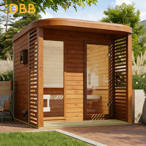 Sauna Infrarroja Clásica Cuadrada para Exteriores, Sauna Interior para 3-4 Personas, Sauna de Cedro Natural - Product Image 2