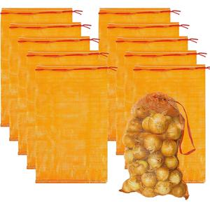 Sac en filet de polypropylène pour oignons et pommes de terre avec cordon de serrage, sac d'emballage pour oignons / sac en filet pour oignons / sac pour pommes de terre - Product Image 4