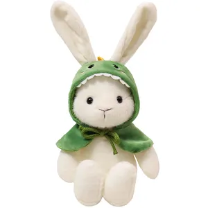 Rabbit plusht toy plush rabbit in cloak stuffed animal plushies custom ears folded rabbits gift deco