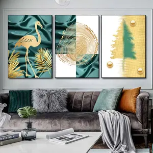 abstract still life printing on canvas gold foil painting with plastic frame wall art for living room