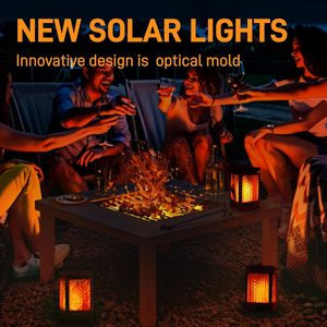 Linterna colgante solar OEM llama parpadeante LED impermeable decoración al aire libre patio jardín Mesa llama lámpara linternas solares - Product Image 3