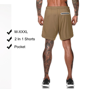 <span class=keywords><strong>M</strong></span>-4XL камуфляжные брюки цвета хаки с логотипом под заказ, мужские спортивные шорты для занятий в спортзале с карманами - Product Image 3