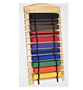 GIBBON Belt Karate Martial Arts Belt Display - Thick Wood