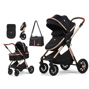 Poussette de luxe pour bébés 4 en 1 Kinderwagen pliable 3 en 1 avec siège auto - Product Image 1
