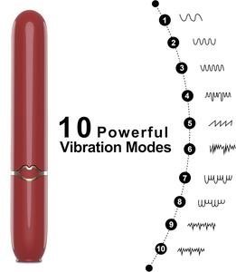 Mini Vibratore a Forma di Rossetto Sexy per Donne, Lussuoso Vibratore Portatile Silenzioso per Punto G, Stimolatore Vaginale e del Capezzolo, Giocattolo Sessuale Rosso - Product Image 2