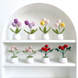 Nuevo adorno artesanal tejido a mano, tulipán de varias cabezas, adorno de escritorio, producto decorativo terminado. - Product Image 3