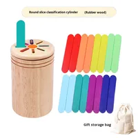 Montessori houten unisex educatief sorteerspel met kleurbekrachtiging voor kinderen van 1-3 jaar, kleurherkenning, kleuterschool sorteerspeelgoed