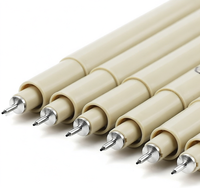 Ensemble de stylos à encre fine imperméables Giorgione, noirs, pour dessin micro-lignes, illustration, croquis et dessin technique