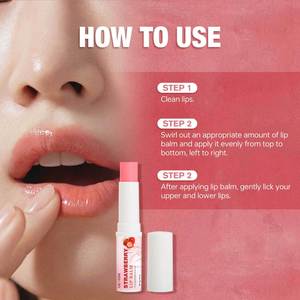 Bálsamo labial hidratante nutritivo vegetariano con colorante frutal de fresa - Product Image 4