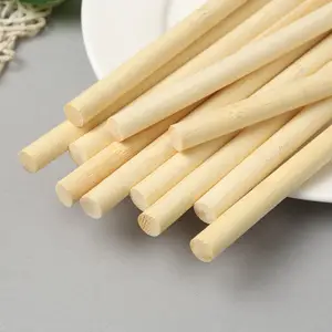 Natural Customized Wholesale DIY 8inch Solid Round Bamboo Lollipop Candy Ice Cream Wooden Sticks