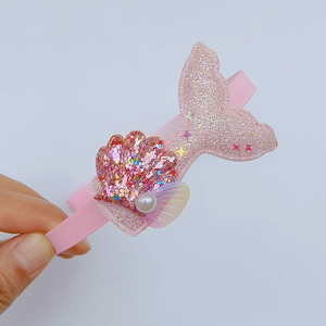 Adorable Barrette-Serre-tête Coquillage et Perles pour Petites Filles, Accessoire Cheveux d'Inspiration <span class=keywords><strong>Sirène</strong></span> pour Enfants - Product Image 2