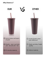 Logo personnalisé 24oz gobelet conique à paillettes de qualité alimentaire sans Bpa gobelet à double paroi réutilisable en plastique à la mode