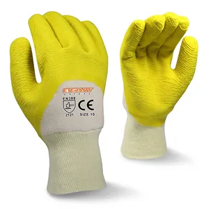 优质安全防护工作手套涤纶针织乳胶手套