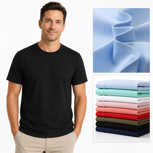 Camiseta de Cuello Redondo de Algodón Grueso de 260 g/m², 63 % Algodón, 37 % Poliéster, Una Camiseta con Cinco Veces la Duración - Product Image 1