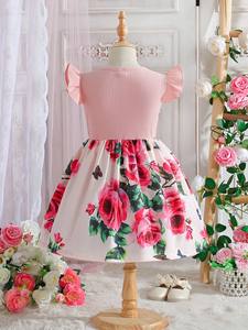 ชุดเดรสเด็กผู้หญิงลายดอกไม้ ปี 2026 คอทรงโอ แขนสั้น ผ้าฝ้ายผสมรักษ์โลก ทรงเอไลน์ พิมพ์ลายฤดูร้อน สไตล์เจ้าหญิง - Product Image 5