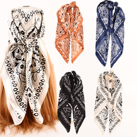 Hijab imprimé double face à motif Paisley, logo personnalisé, en satin de soie, bandanas de cowboy assortis, 35x35 pouces, foulard pour hommes et femmes
