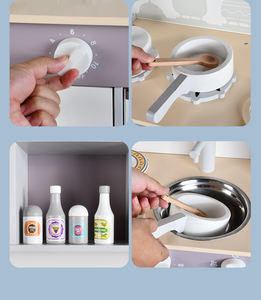 Jouet éducatif <span class=keywords><strong>en</strong></span> bois YOUBEIER <span class=keywords><strong>pour</strong></span> enfants, cuisine d'imitation, ensemble de cuisine <span class=keywords><strong>pour</strong></span> garçons et filles, réfrigérateur, cuisinière, multicolores, à partir de 3 ans - Product Image 3