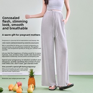 <span class=keywords><strong>Pantaloni</strong></span> a Vita Alta e Gamba Larga per Donne in Gravidanza 2026, Nuova Taglia Grande, Traspiranti con Supporto per l'Addome, Stile Vintage per Donne e Ragazze - Product Image 1