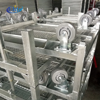 Chariot pliable danois pour pépinière, présentoir à fleurs, étagères pour plantes, conteneur à roulettes OEM pour le rangement d'outils d'extérieur
